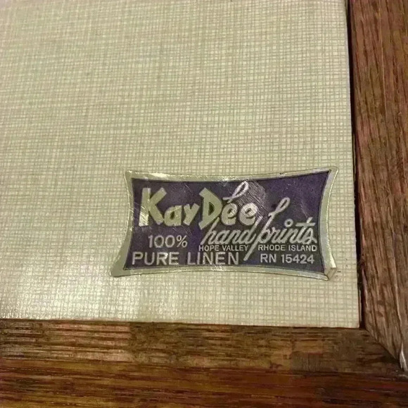 Vintage KayDee 100% pure linen handprints set of two - Picture 9 of 9
